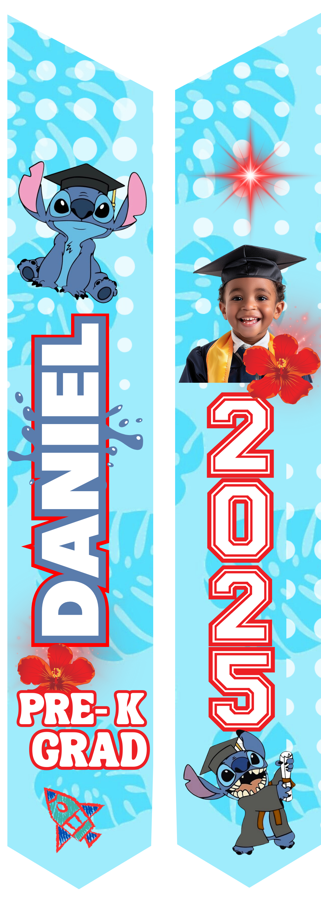 Custom Graduation Stole – 60" Youth & 72" Standard Sizes