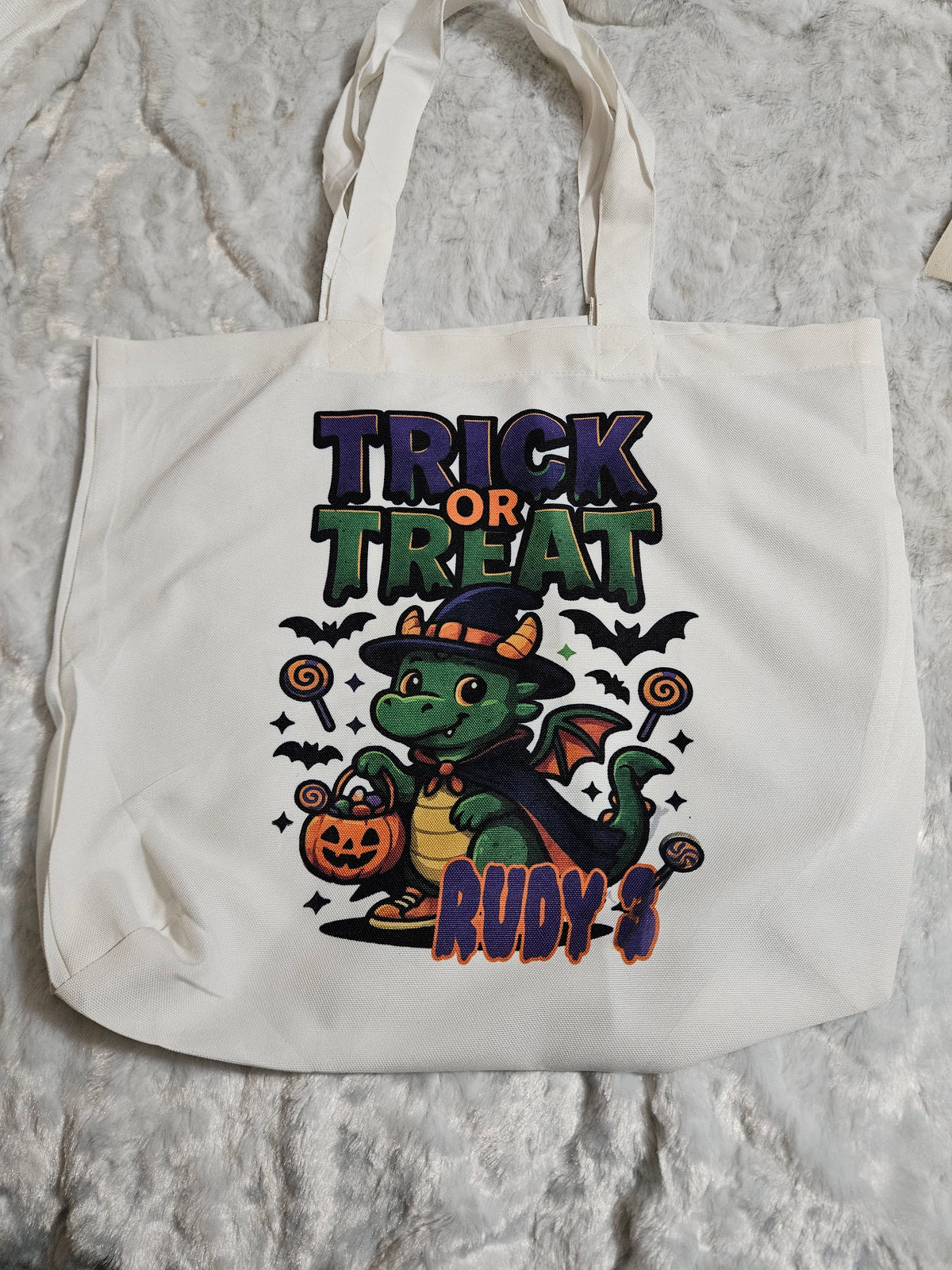 Personalized Halloween Tote — Custom Trick-or-Treat Candy Bag