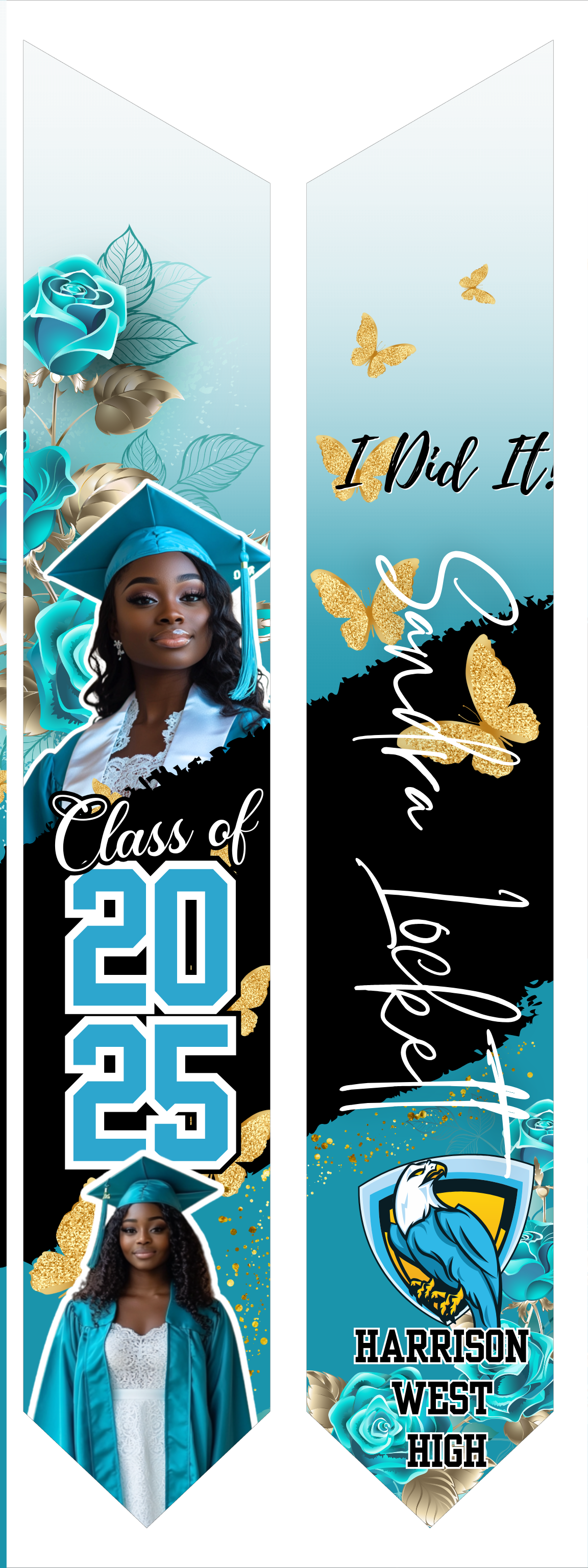 Custom Graduation Stole – 60" Youth & 72" Standard Sizes