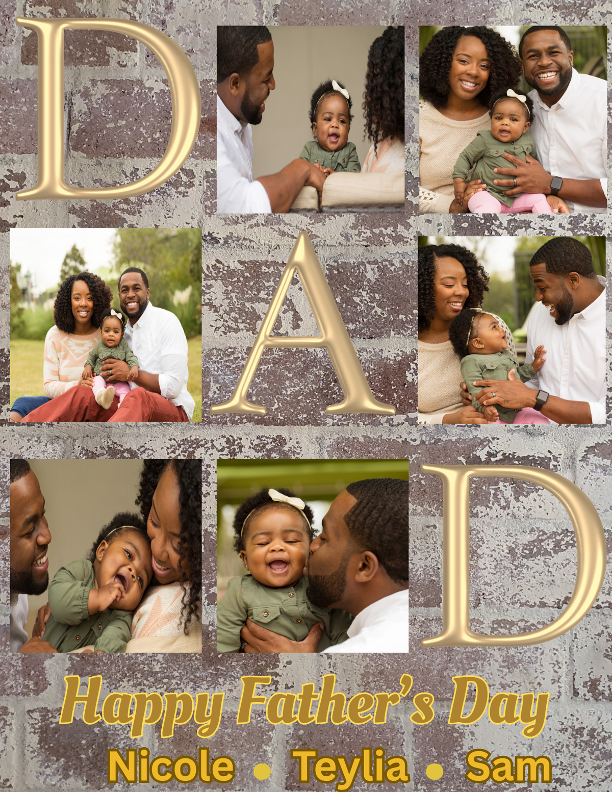 Personalized “DAD” Father's Day Photo Frame Collage