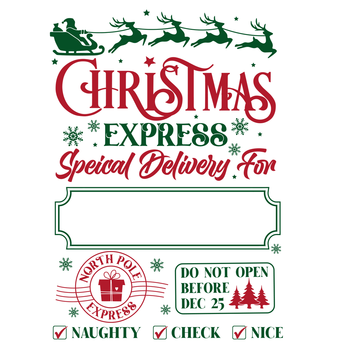 Personalized Santa Sacks | 11 Designs & 2 Sizes (20x27” & 24x31”) | Custom North Pole & Christmas Express Canvas Bags