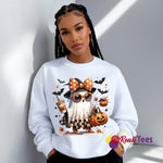 Glam Ghost Halloween Sweatshirt – Pumpkin Latte Style