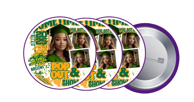 Custom Graduation Buttons – 3.0” (Set of 10)