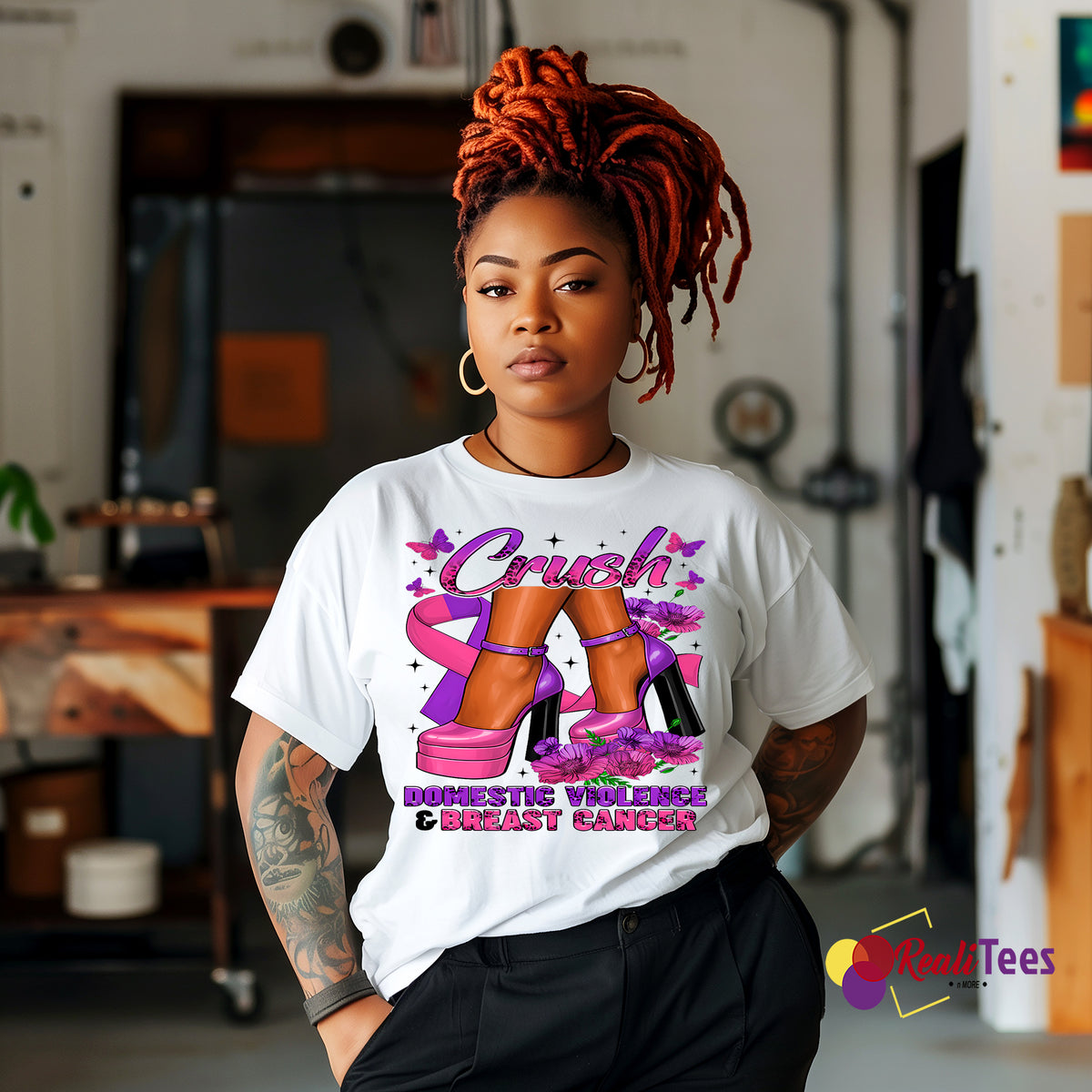 Crush Domestic Violence & Breast Cancer | Awareness Tee, Sweatshirt & Hoodie