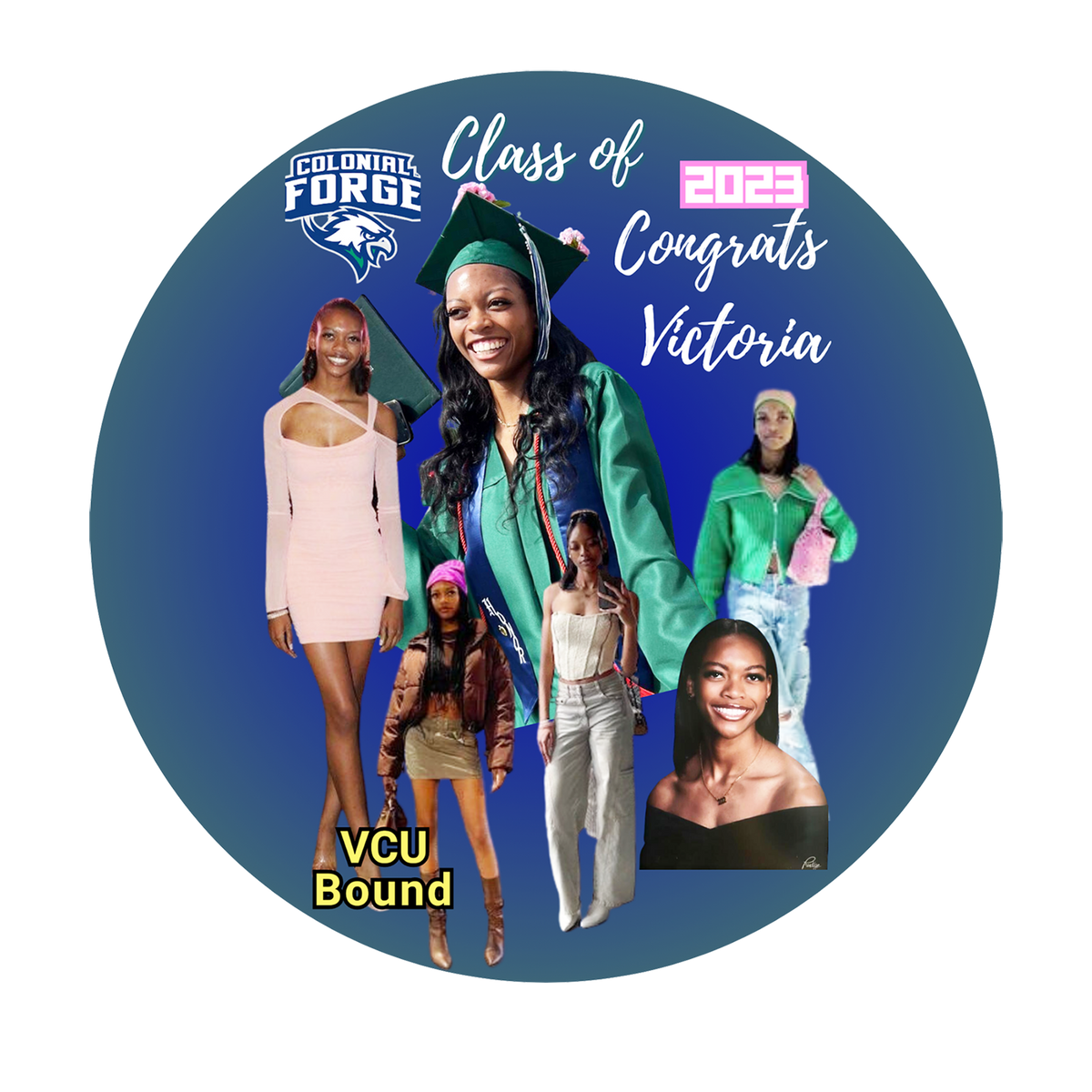 Customized Round Graduation Fan w/Case – MOQ 5