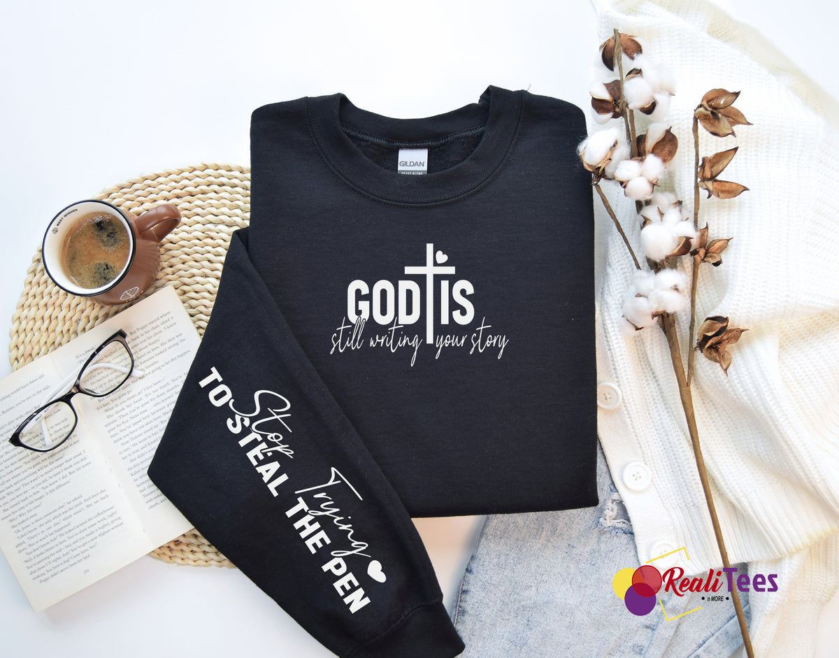 Inspirational Faith Sweatshirt with Sleeve Messages | Unity & Encouragement Crewneck