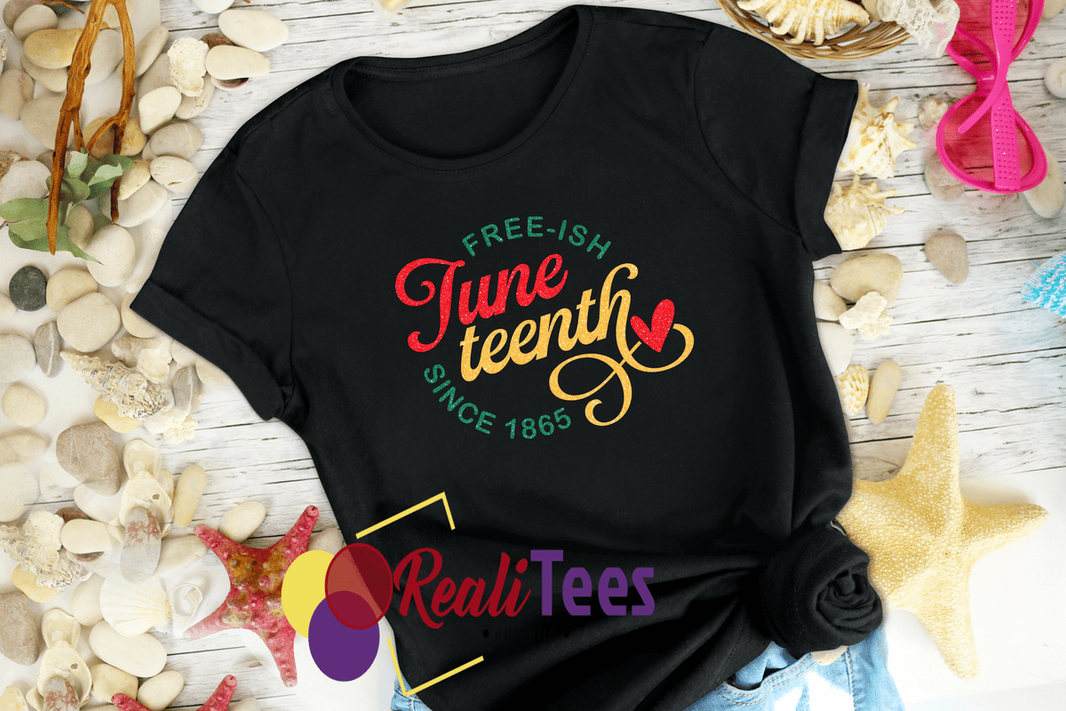 Juneteenth 'Freeish Since 1865' Heart-Encircled Cotton Tee