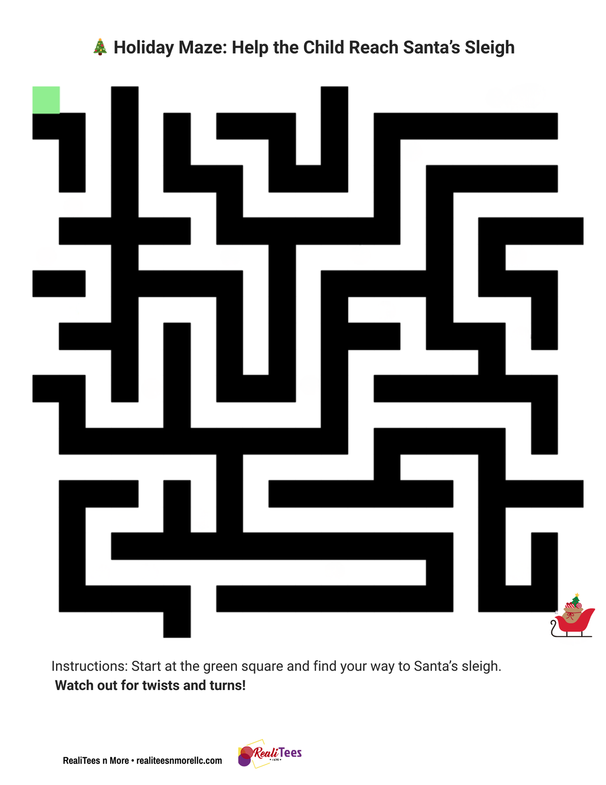 Printable Christmas Coloring & Activity Book for Kids – Instant Download