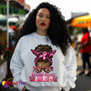 “Messy Bun Warrior” Sweatshirt (White with Leopard Print Accents)