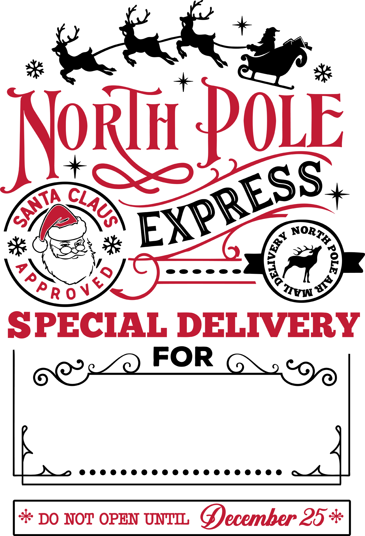 Personalized Santa Sacks | 11 Designs & 2 Sizes (20x27” & 24x31”) | Custom North Pole & Christmas Express Canvas Bags