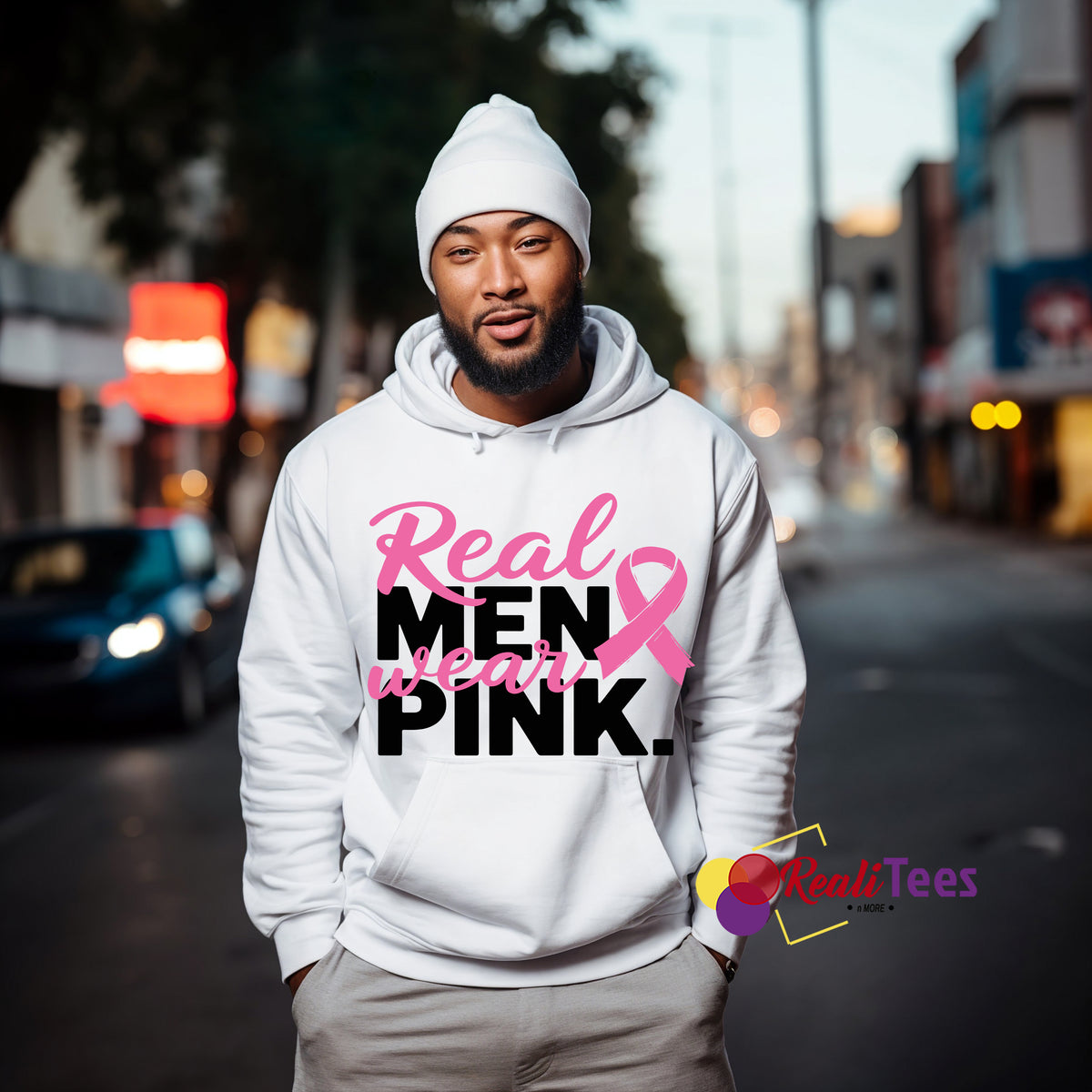 Real Men Wear Pink | Men’s Awareness Hoodie, Sweatshirt & Tee