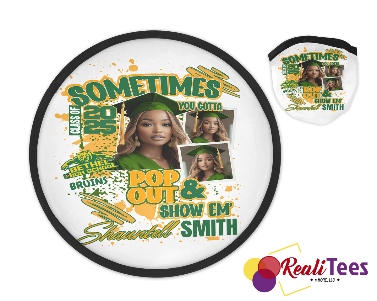 Customized Round Graduation Fan w/Case – MOQ 5