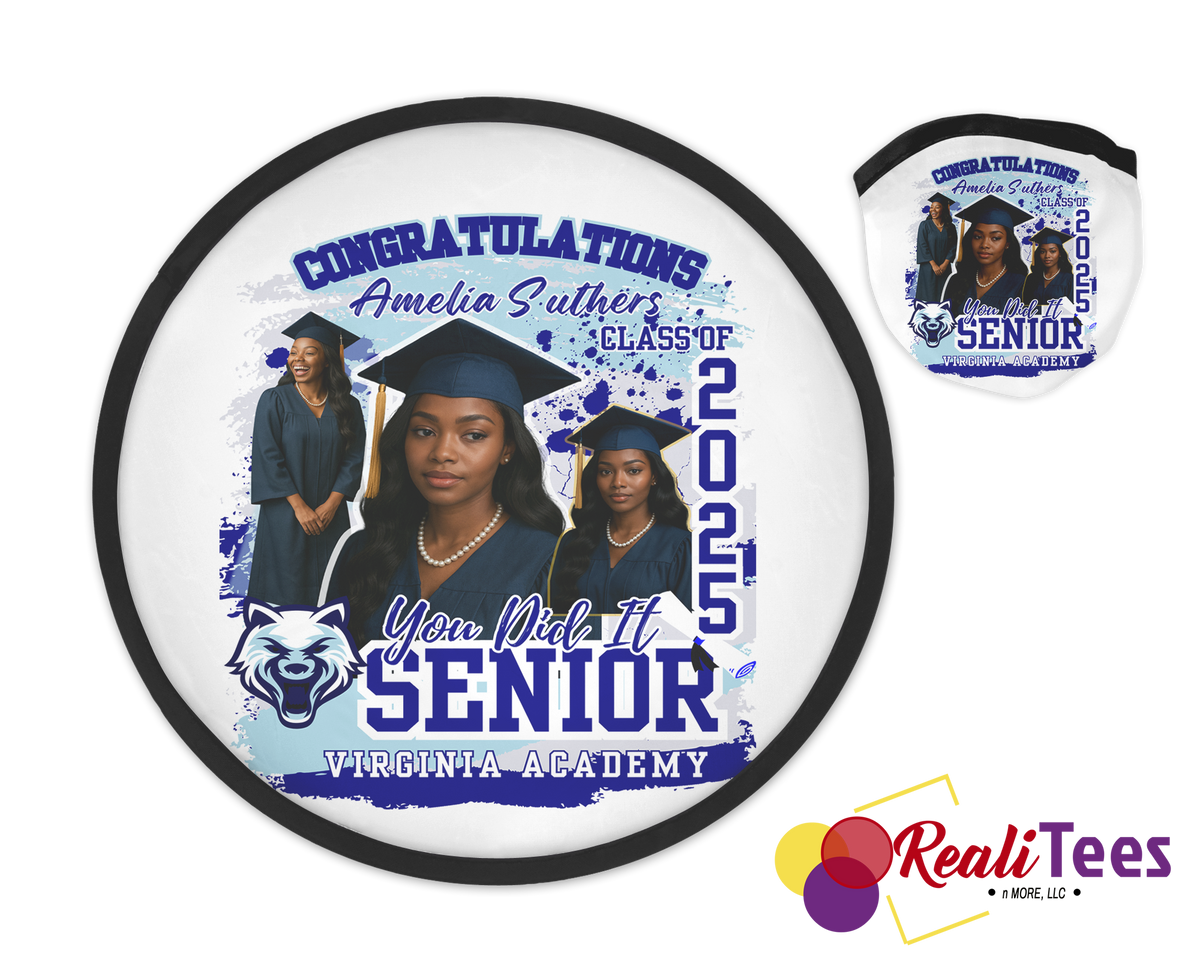 Customized Round Graduation Fan w/Case – MOQ 5