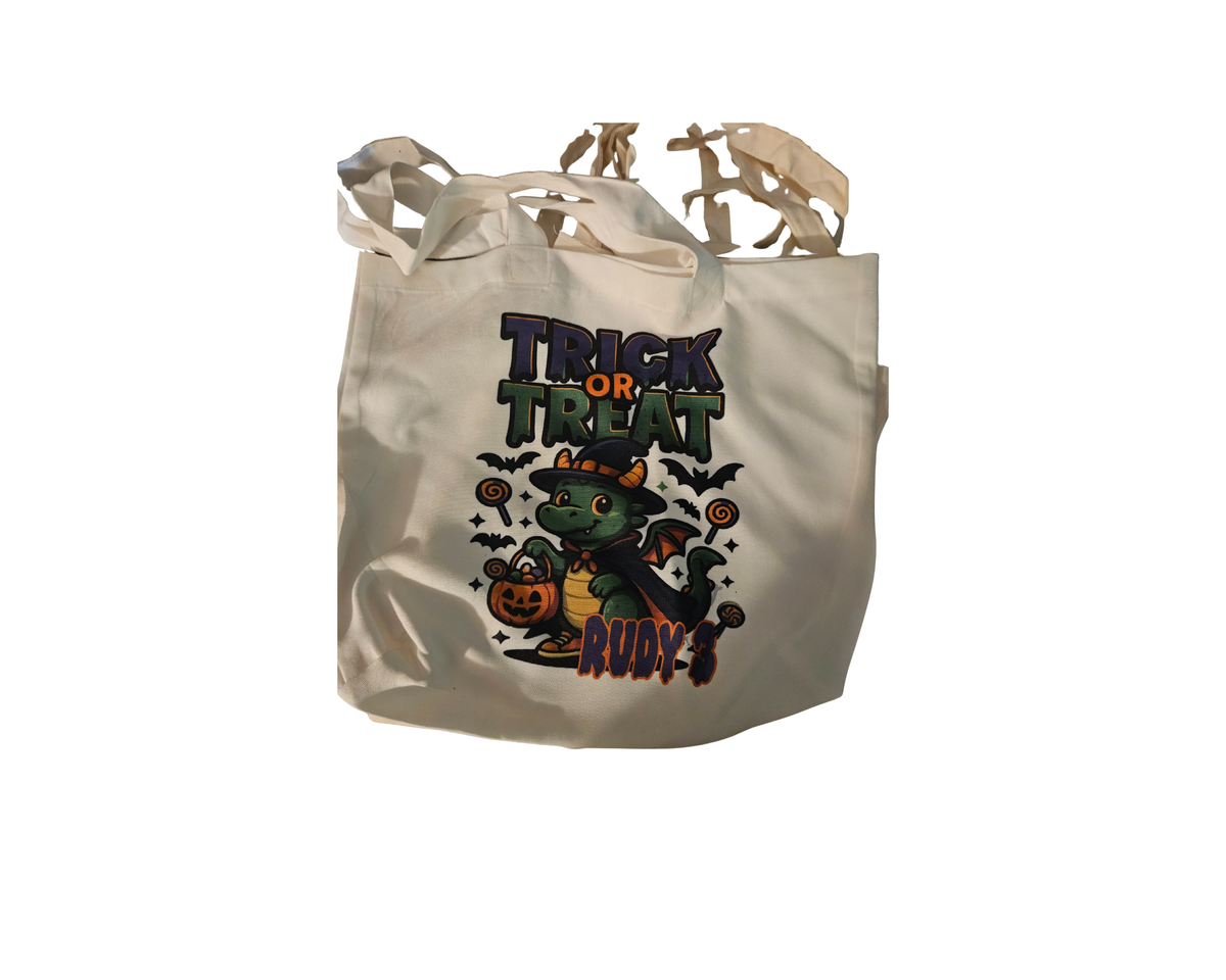 Personalized Halloween Tote — Custom Trick-or-Treat Candy Bag