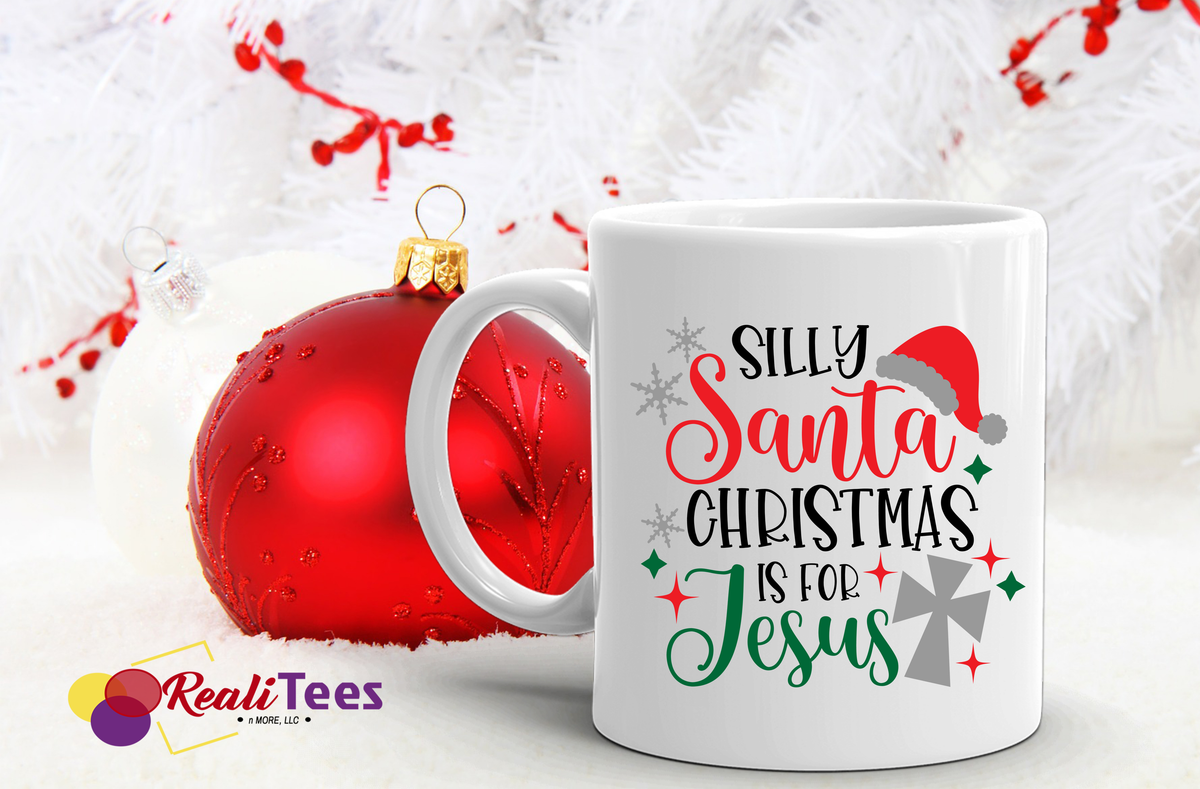 Silly Santa Christmas Mug – “Christmas Is for Jesus” Faith-Based Holiday Mug
