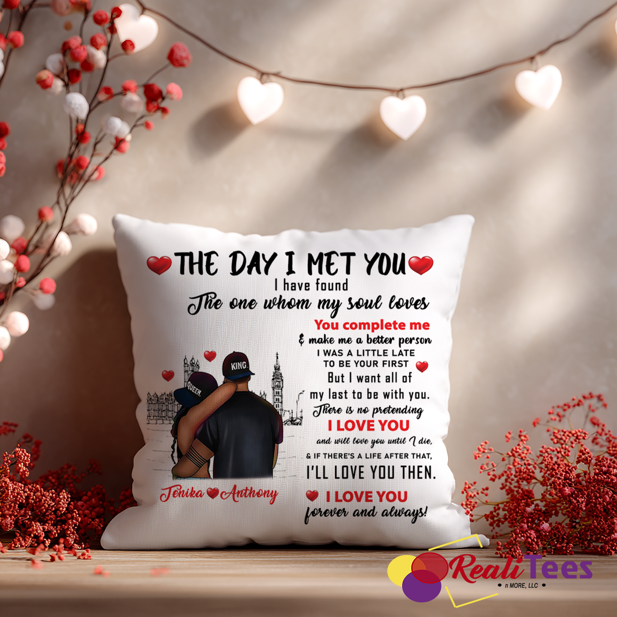The Day I Met You Love Story Pillow