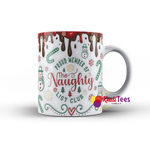 “Proud Member of the Naughty List Club” Christmas Mug – Funny Holiday 11 oz Ceramic Coffee Cup