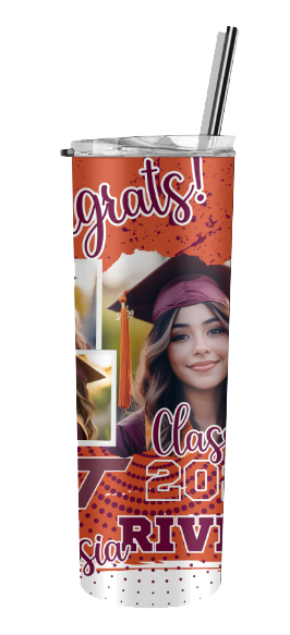 Custom Graduation Tumbler – 20 oz. Full Wrap