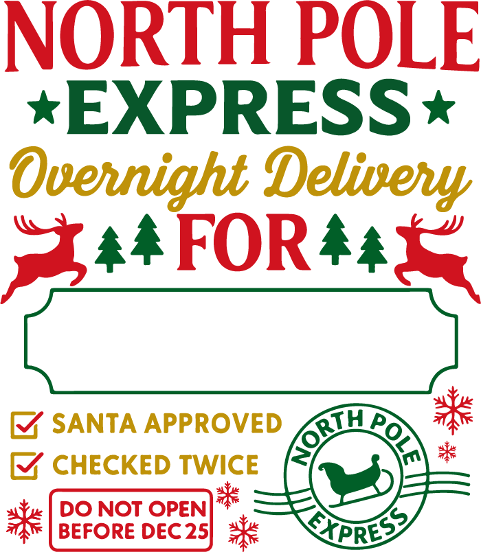 Personalized Santa Sacks | 11 Designs & 2 Sizes (20x27” & 24x31”) | Custom North Pole & Christmas Express Canvas Bags