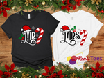 Mr. & Mrs. Christmas Shirts – Festive Candy Cane Holiday Tees for Couples