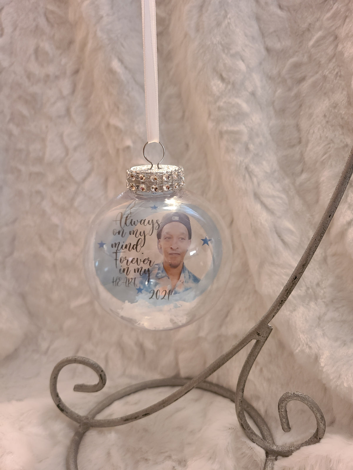 Custom Memorial Photo Ornament – Personalized Remembrance Keepsake