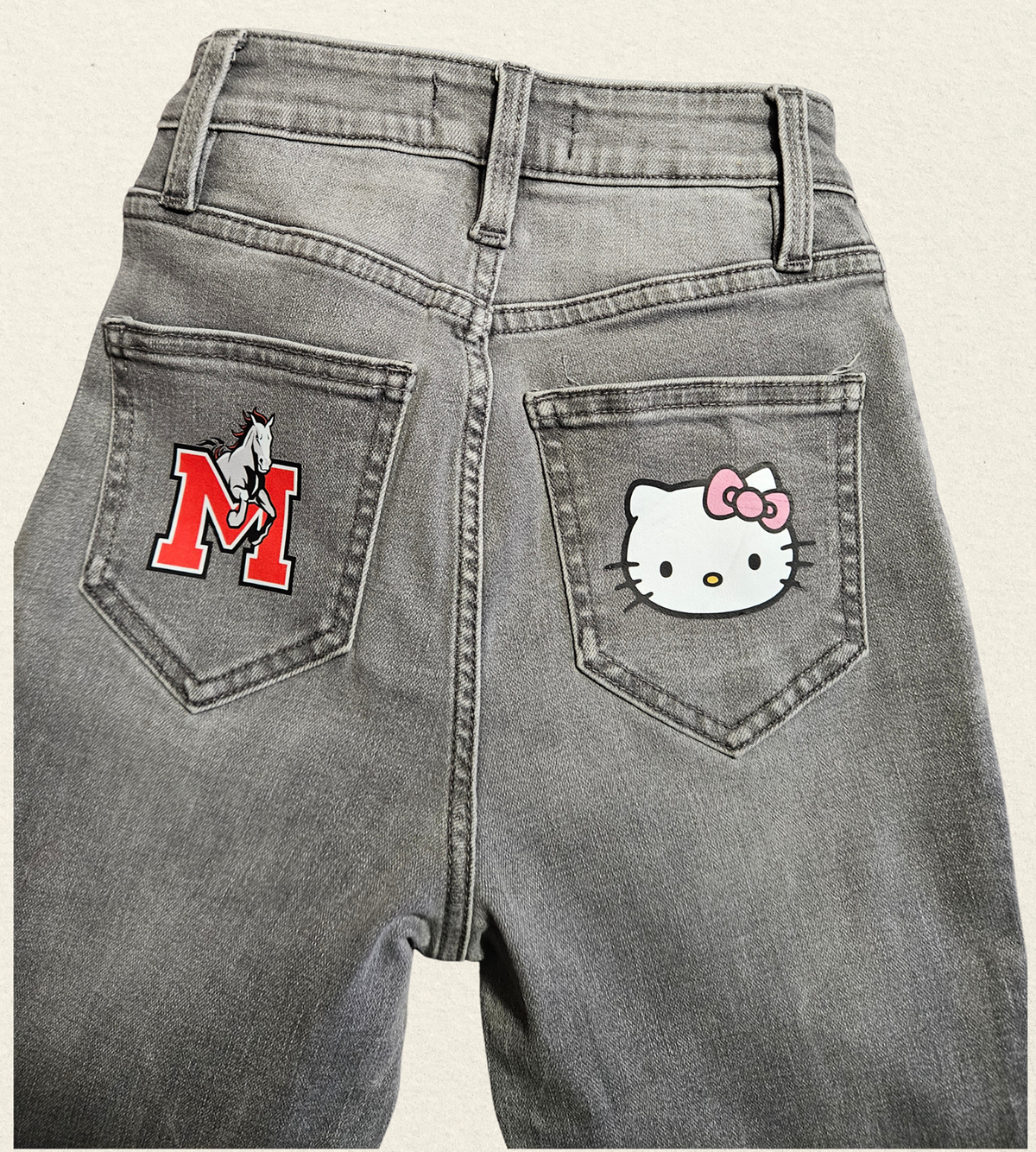 Custom Graduation Glow-Up Denim Jeans – Name & Year Personalized