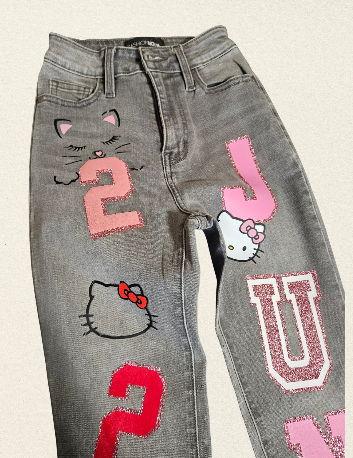 Custom Graduation Glow-Up Denim Jeans – Name & Year Personalized