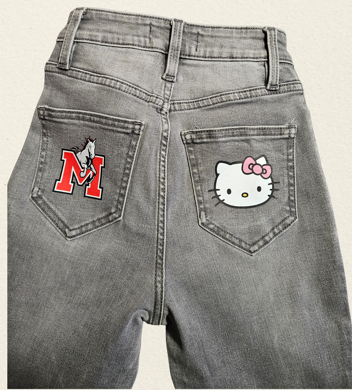 Custom Graduation Glow-Up Denim Jeans – Name & Year Personalized