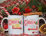 All I Want for Christmas Is You Ceramic Mug Set – Holiday Couple Coffee Cups