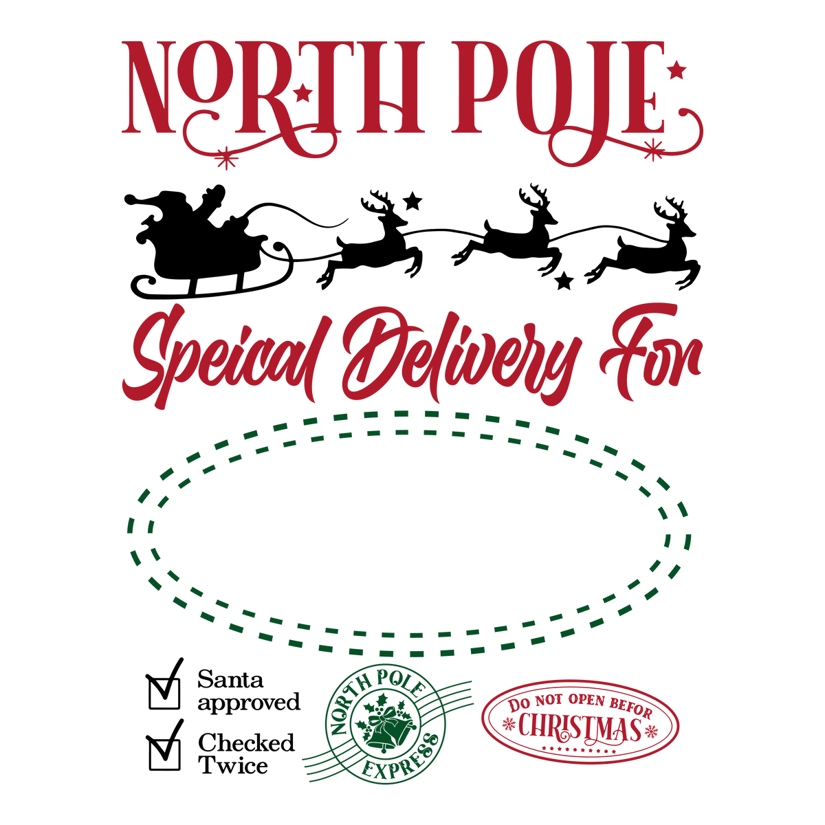 Personalized Santa Sacks | 11 Designs & 2 Sizes (20x27” & 24x31”) | Custom North Pole & Christmas Express Canvas Bags