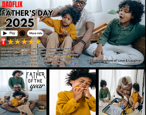 Frame for Father's Day that resembles a NETFLIX  Movie.