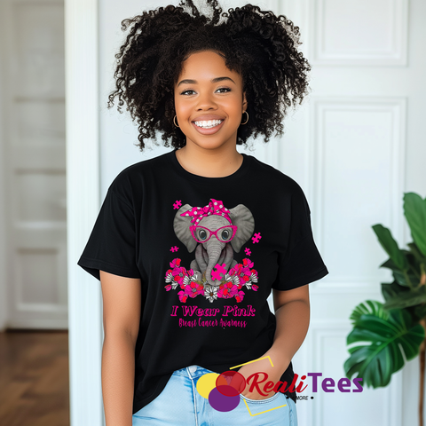 “I Wear Pink” Elephant Tee