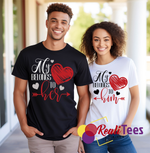 My Heart Belongs to Him Her Couple Tee Set