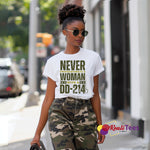 Never Underestimate a Woman with a DD-214 Tee | Women Veterans Shirt