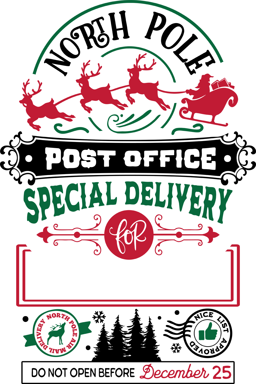 Personalized Santa Sacks | 11 Designs & 2 Sizes (20x27” & 24x31”) | Custom North Pole & Christmas Express Canvas Bags