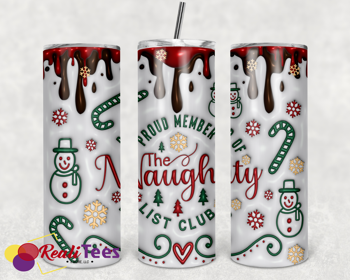 Proud Member of the Naughty List Club – 20 oz Christmas Tumbler | Holiday Hot & Cold Drink Cup