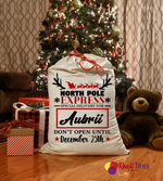 Personalized Santa Sacks | 11 Designs & 2 Sizes (20x27” & 24x31”) | Custom North Pole & Christmas Express Canvas Bags
