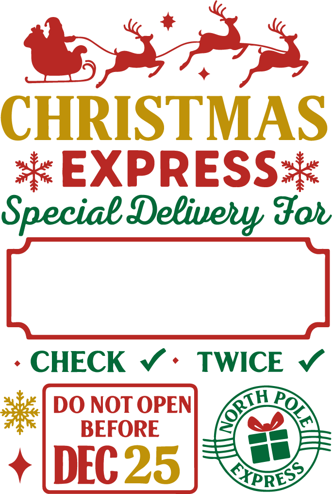 Personalized Santa Sacks | 11 Designs & 2 Sizes (20x27” & 24x31”) | Custom North Pole & Christmas Express Canvas Bags