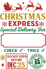 Personalized Santa Sacks | 11 Designs & 2 Sizes (20x27” & 24x31”) | Custom North Pole & Christmas Express Canvas Bags
