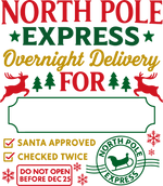 Personalized Santa Sacks | 11 Designs & 2 Sizes (20x27” & 24x31”) | Custom North Pole & Christmas Express Canvas Bags